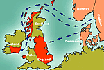 Map, Viking Invasion Routes